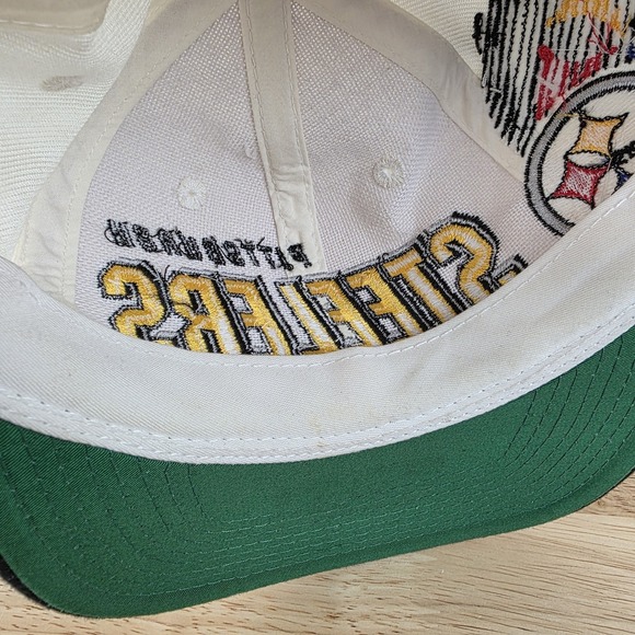Vintage Sports Specialties Pittsburgh Steelers Laser Shadow Snapback Hat Cap NFL - Picture 10 of 15